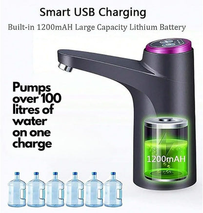 SKY-TOUCH Water Dispenser Pump with USB Charging, Portable Drinking Water Pump for Standard 3-5 Gallon Bottles, Home & Office Use, Camping Essentials