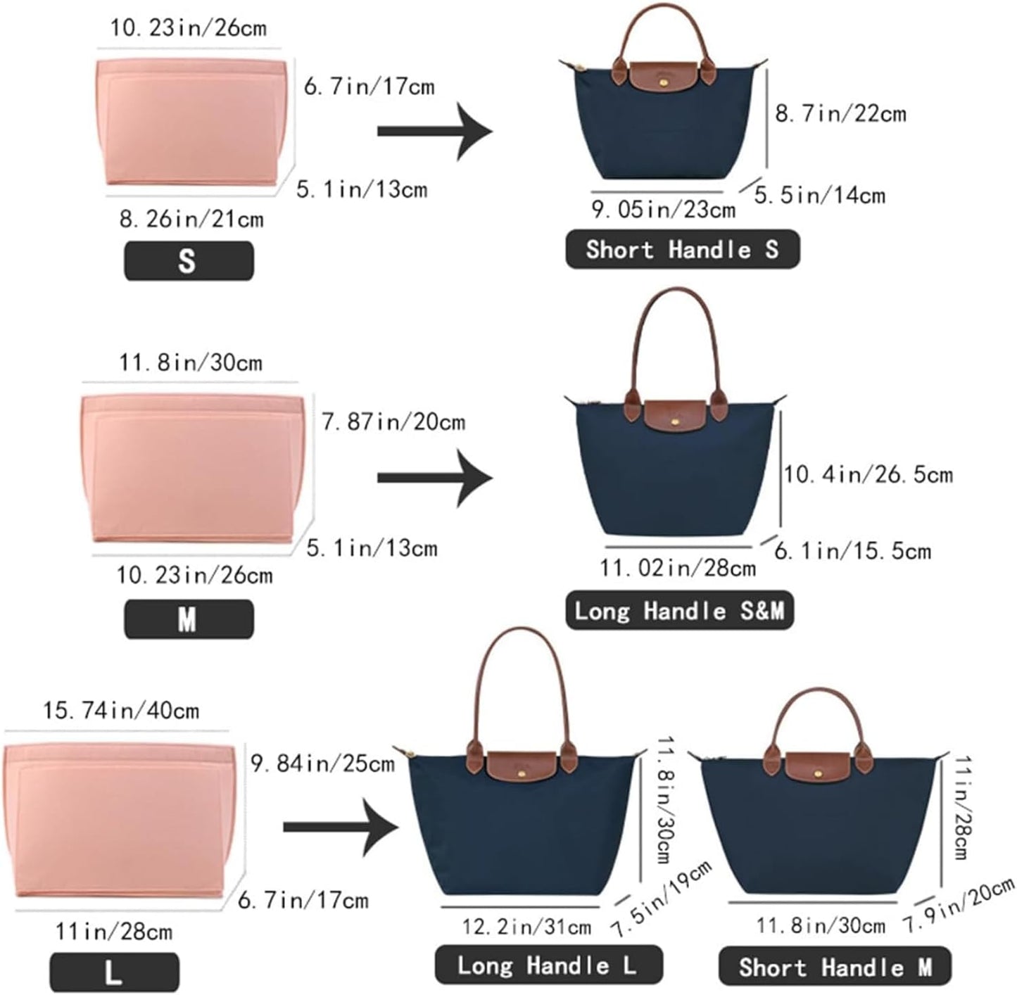 SKY-TOUCH Tote Bag Organizer Insert, large Handbags Base Shaper, Multi-Pocket Felt Bag Organizer with Zipper