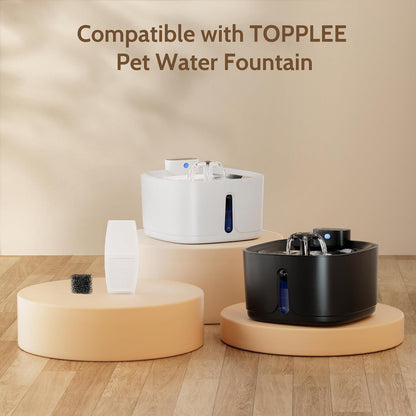 SKY-TOUCH Cat Water Fountain 6 Pieces Filter Element + 2 Sponge Elements, Filter Water Dispenser for Cat and Puppy Replacement Filter Cartridge Filter