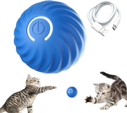 SKY-TOUCH INTERACTIVE DOG BALL TOY, Smart Self-Moving Ball with 2 Modes Long Battery Life, New Electric Intelligent Teasing Cat Ball, Rechargeable Cat Toys Balls for Indoor Cats, Dogs, Pets,Blue