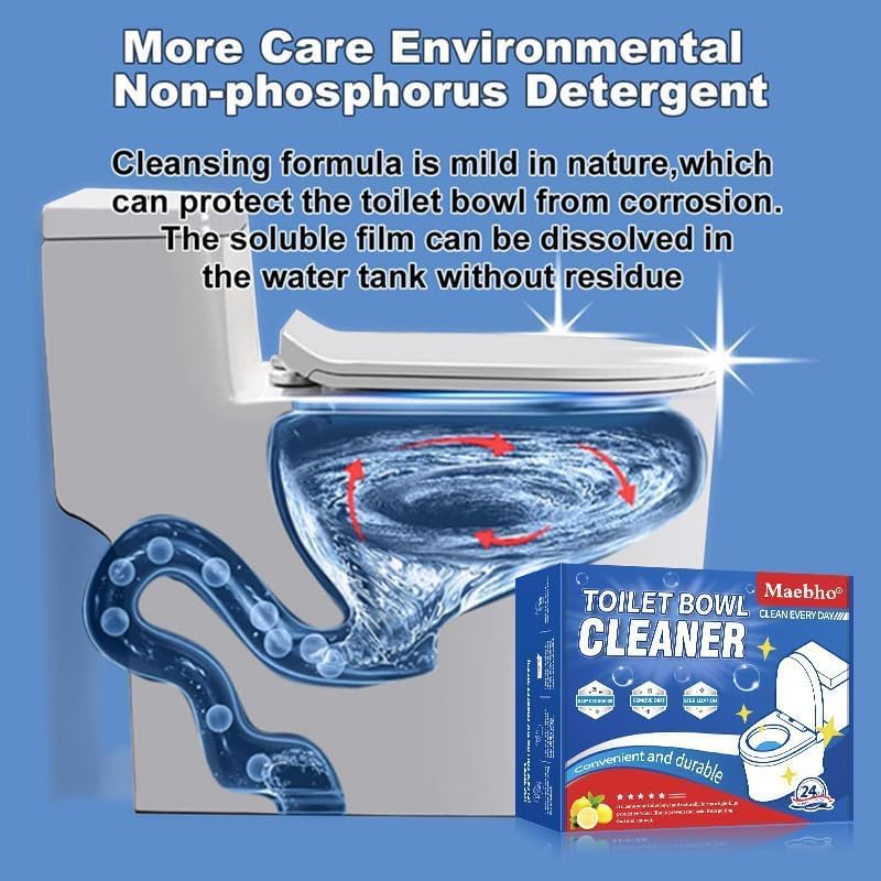 SKY-TOUCH Toilet Cleaning Blocks with Blue Foam – 12-Pack, Long-Lasting Toilet Cleaner, Deodorizes & Cleans, Easy to Use