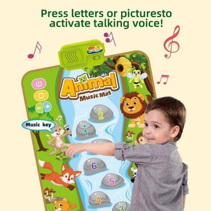 SKY-TOUCH Animal Music Mat, Early Learning Educational Toys, Montessori Sensory Musical Dance Mat for Toddlers Boys Girls, Touch Play Floor Keyboard Pad, Gifts for Kids 18+ Months (80*50cm)