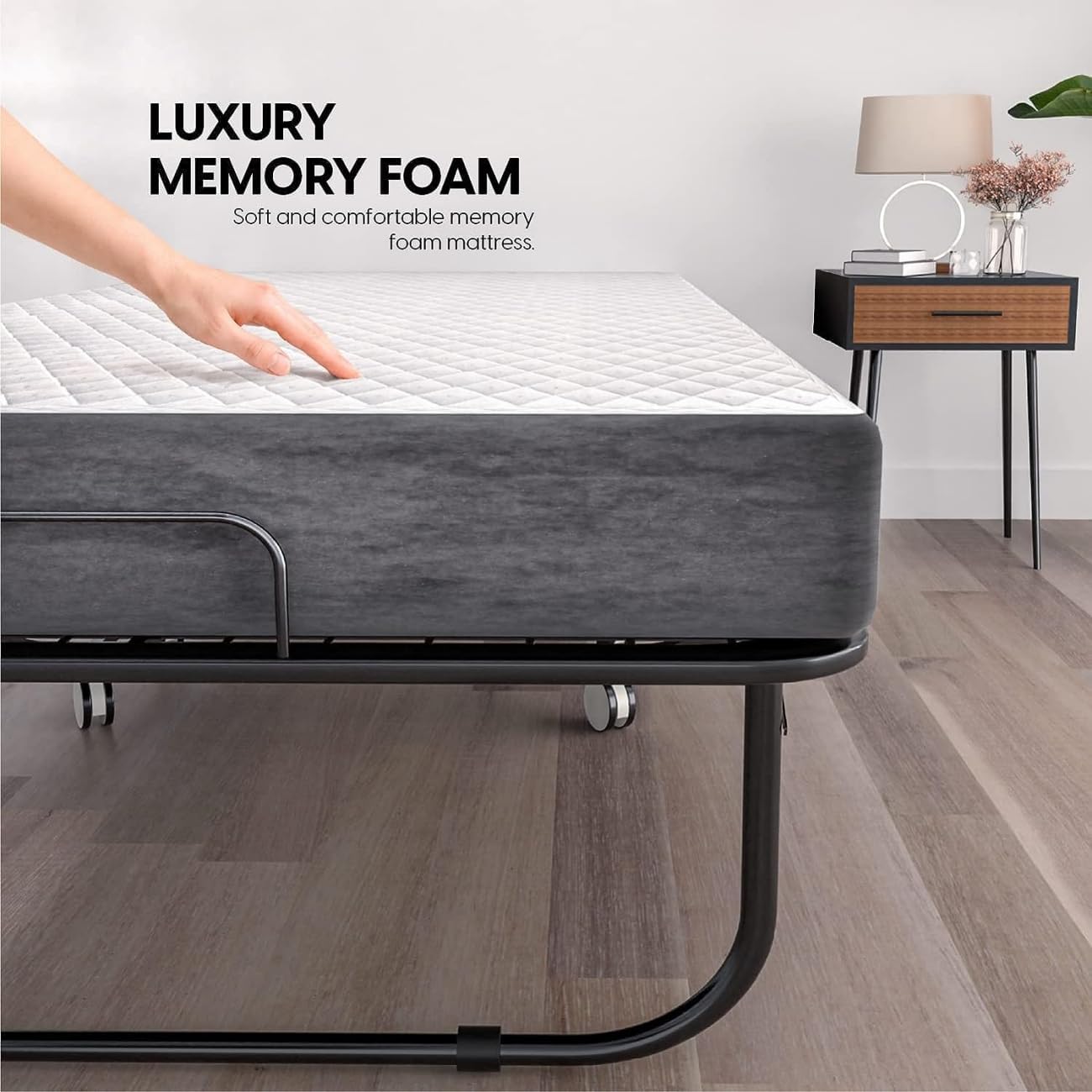 SKY TOUCH Folding Bed with Memory Foam Mattress Portable Foldable Bed SKY TOUCH UAE