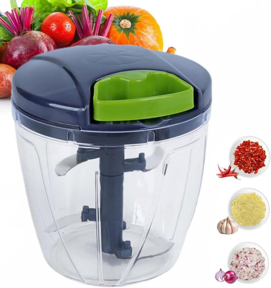 SKY-TOUCH Pull Chopper - Manual Mincer with Large Capacity, Easy-to-Use Hand-Pull Design, Sharp Blades, and Nylon Rope, Water Washable