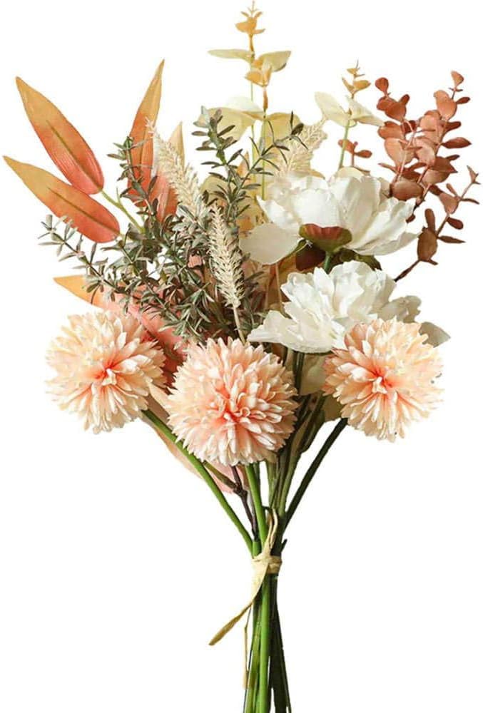 SKY-TOUCH Rtificial Wedding Bouquet Champagne Rose Bridal Bouquet Artificial Flowers Create A Romantic Atmosphere Suitable For Wedding Ceremonies Ceceptions And Photo Props (Champagne Color)