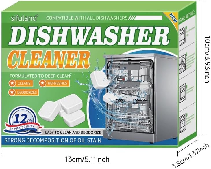 SKY-TOUCH 24pcs Dishwasher Cleaning Tablets – Deep Descaling Formula, Stain Removal & Deodorizing, Fresh Lemon Scent, Monthly Maintenance Cleaner