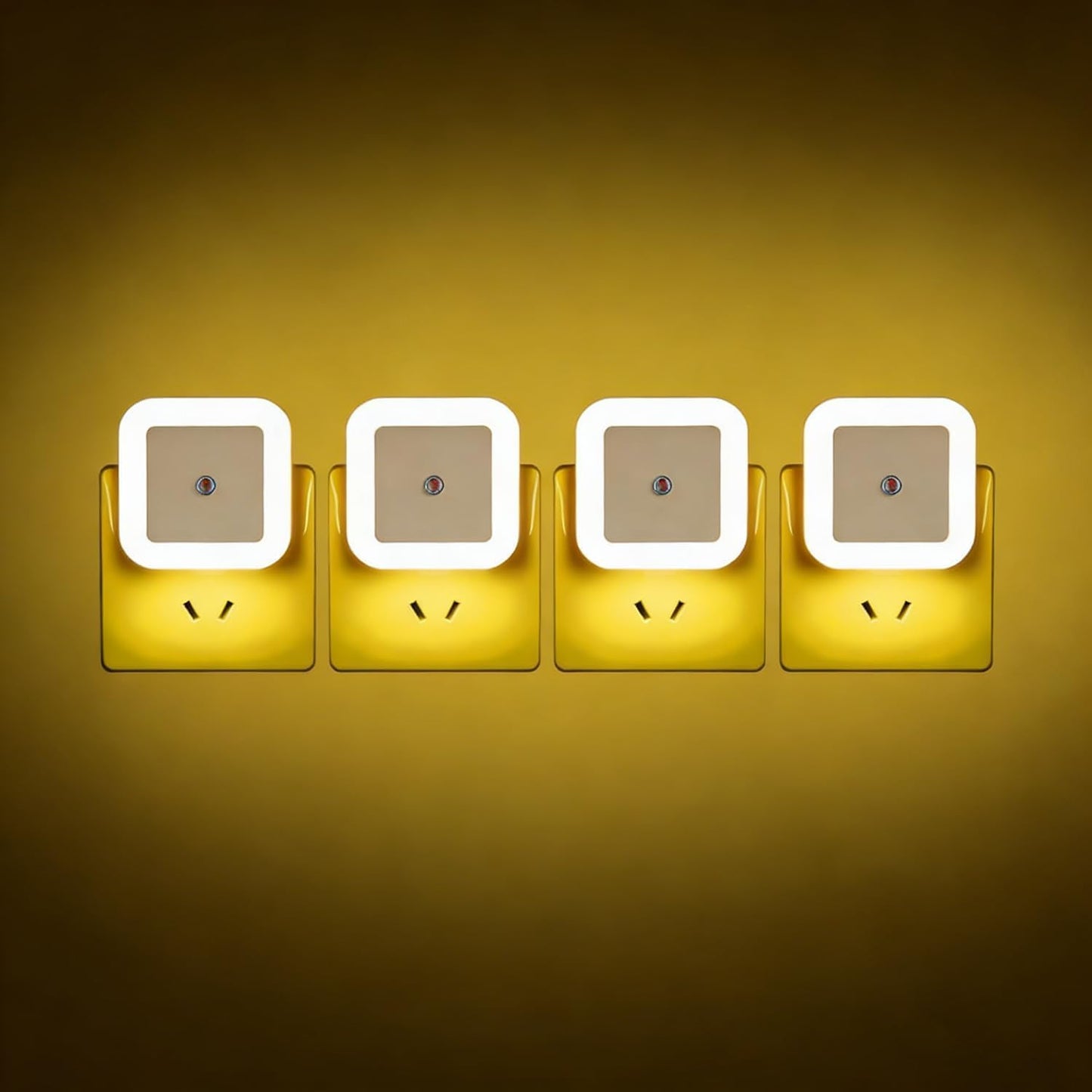 SKY-TOUCH 4Pcs Light Control Nightlight, Warm LED Nightlight, Wall-Mounted, The Light Turns On When The Sensor Is Activated, Suitable for Children's rooms, Bathrooms, Kitchens, Etc, White Warm Light