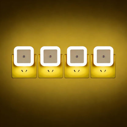 SKY-TOUCH 4Pcs Light Control Nightlight, Warm LED Nightlight, Wall-Mounted, The Light Turns On When The Sensor Is Activated, Suitable for Children's rooms, Bathrooms, Kitchens, Etc, White Warm Light