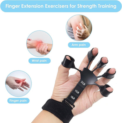 SKY-TOUCH Finger Strengthener , Grip Strength Trainer, Hand Strengthener for Strength Training, 6 Resistant Level Finger Exerciser, Finger Flexion Extension Training for Musicians,Rock Climbing