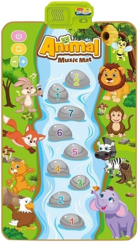 SKY-TOUCH Animal Music Mat, Early Learning Educational Toys, Montessori Sensory Musical Dance Mat for Toddlers Boys Girls, Touch Play Floor Keyboard Pad, Gifts for Kids 18+ Months (80*50cm)