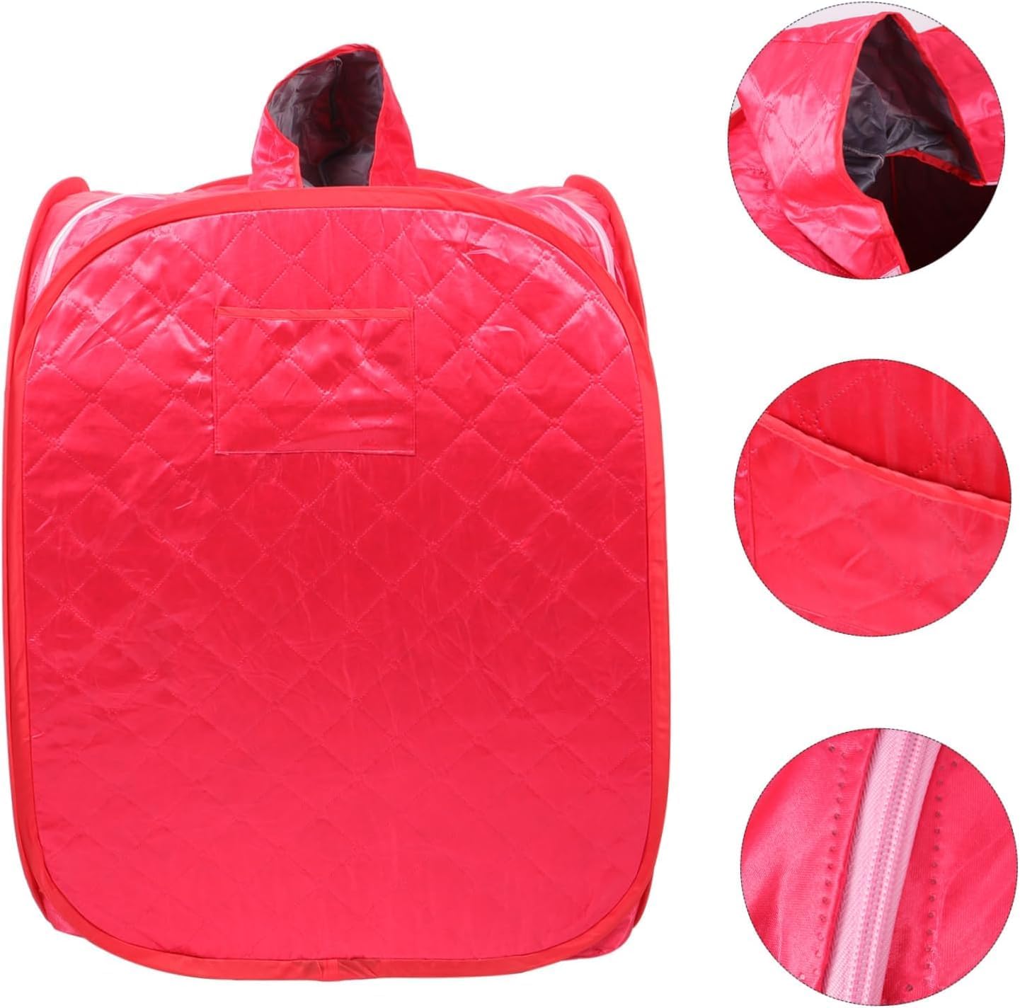 SKY-TOUCH Portable Steam Sauna Box for Home Use, Home Sauna Tent, Full Body Personal Sauna Box, Personal Steam Sauna Room, Home Spa Steam Sauna Room, Suitable for Single Use, Size: 28" x 28" x 33" Red