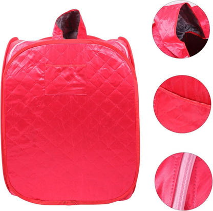 SKY-TOUCH Portable Steam Sauna Box for Home Use, Home Sauna Tent, Full Body Personal Sauna Box, Personal Steam Sauna Room, Home Spa Steam Sauna Room, Suitable for Single Use, Size: 28" x 28" x 33" Red