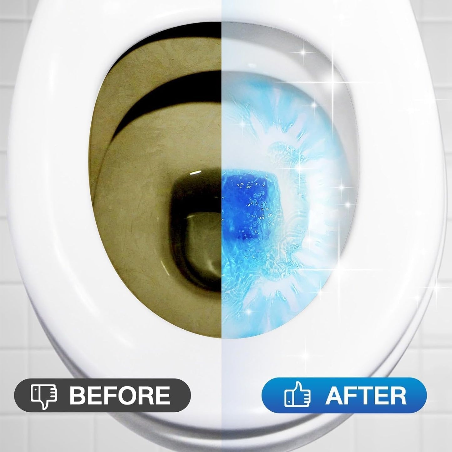 SKY-TOUCH Toilet Cleaning Blocks with Blue Foam – 12-Pack, Long-Lasting Toilet Cleaner, Deodorizes & Cleans, Easy to Use
