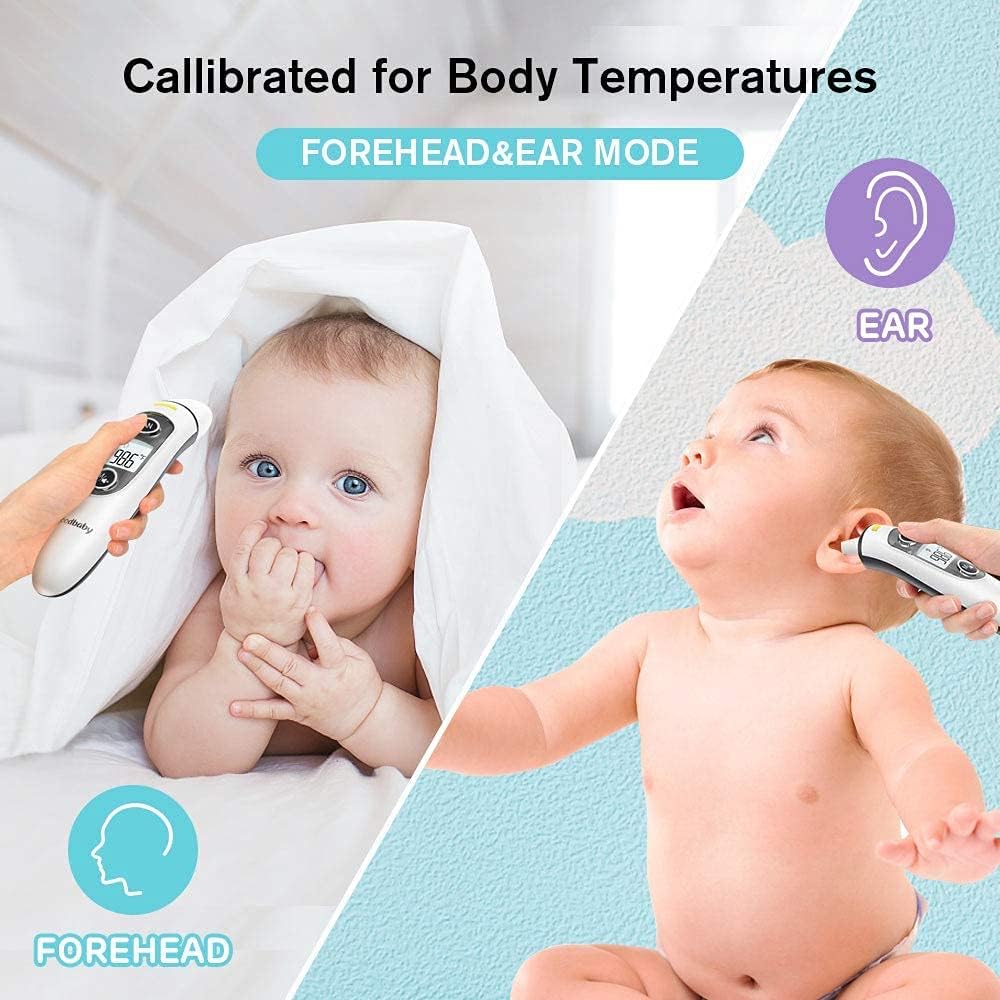 SKY-TOUCH Ear and Forehead Thermometer for Kids and Adult,Touchless Digital Infrared Thermometer Gun with Memory Recall, Reading Storage, Fever Alarm,Mute Mode,White,39 * 27.3 * 160mm-Storage Pocket