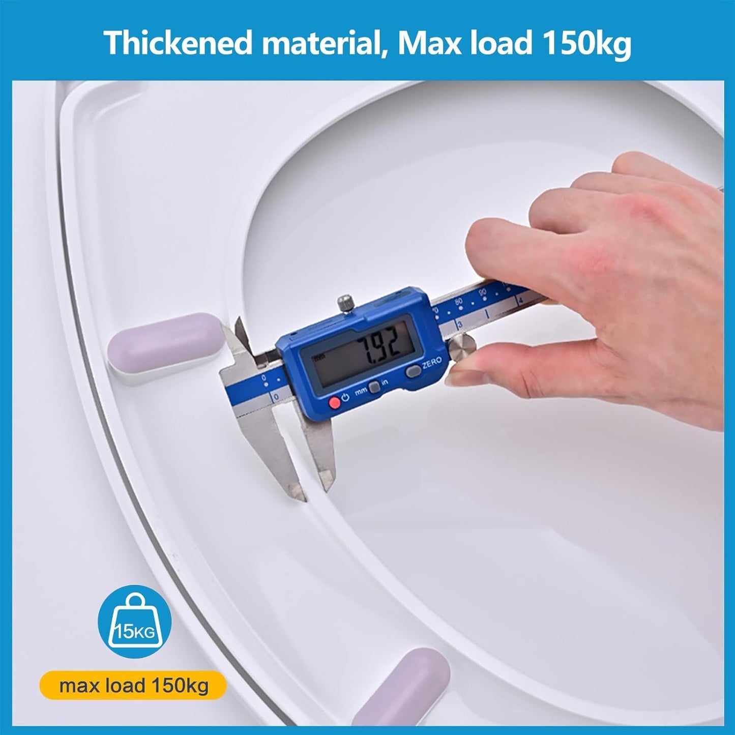 SKY-TOUCH U Shape Toilet Seat, Soft Close Toilet Seat, Removable Potty Training Toilet Seat, Easy to Clean Simple Installation Top and Bottom Fittings, 45x36.5cm