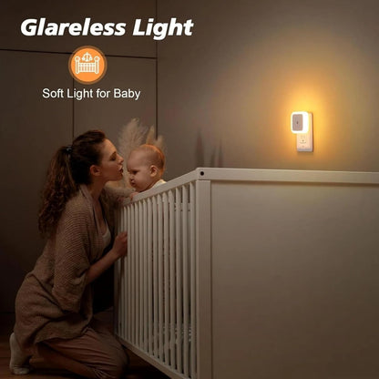 SKY-TOUCH 4Pcs Light Control Nightlight, Warm LED Nightlight, Wall-Mounted, The Light Turns On When The Sensor Is Activated, Suitable for Children's rooms, Bathrooms, Kitchens, Etc, White Warm Light