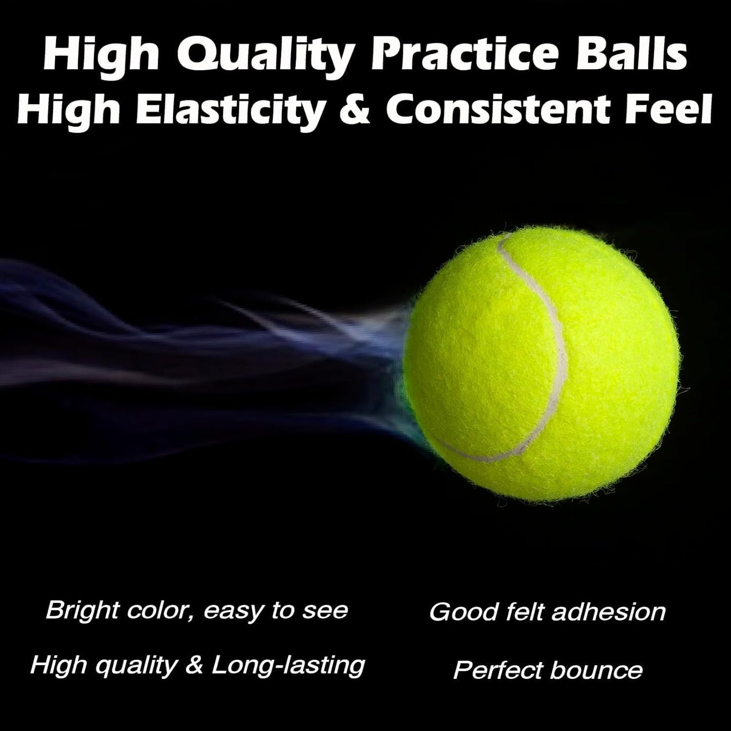 SKY-TOUCH Tennis Balls : 135cm High Bounce Practice Balls in Sealed Tub, 64mm Durable Design for Beginners Training, Casual Matches & Small Dog Play, Easy-Carry Container for Transport