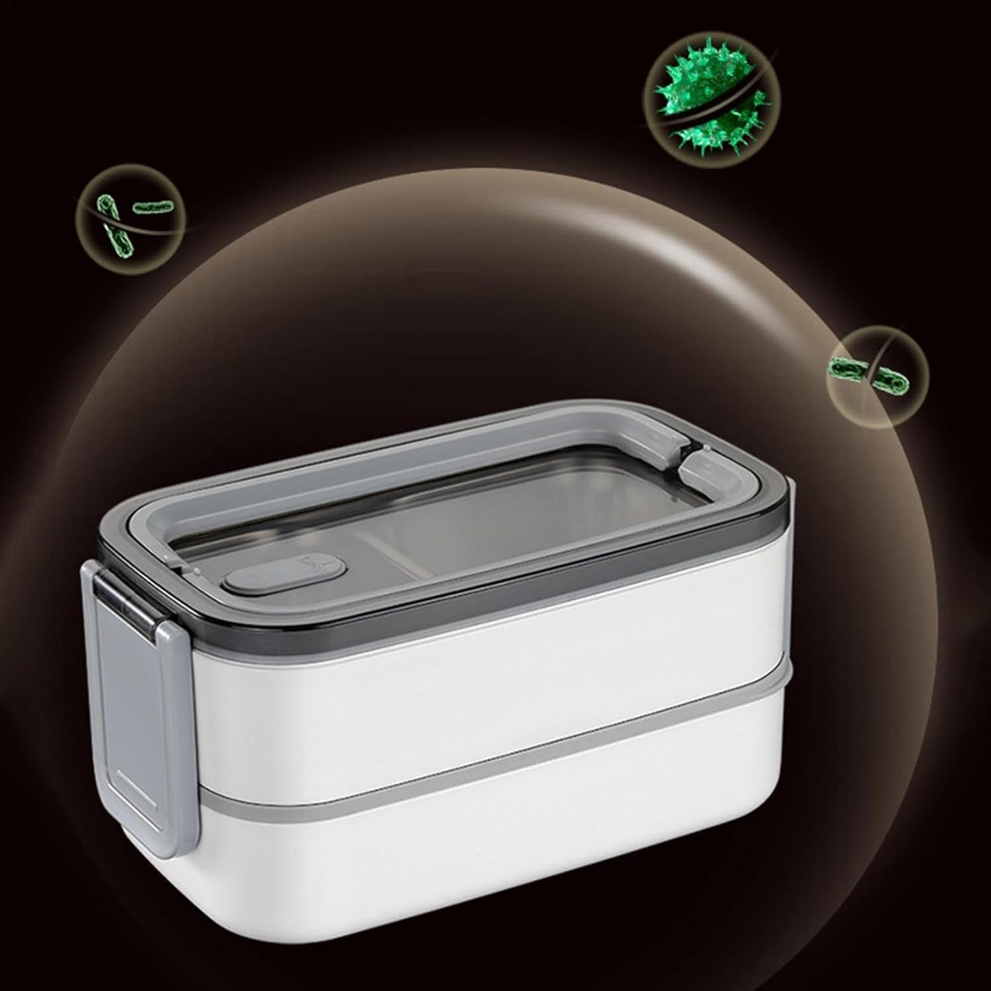 SKY-TOUCH Insulated Lunch Box,Double Layer Stainless Steel Heated Bento Box,Leakproof Lunchbox with Detachable Divider,Microwave Food Safe,with Utensils and Bento Box Bag- BFA Free