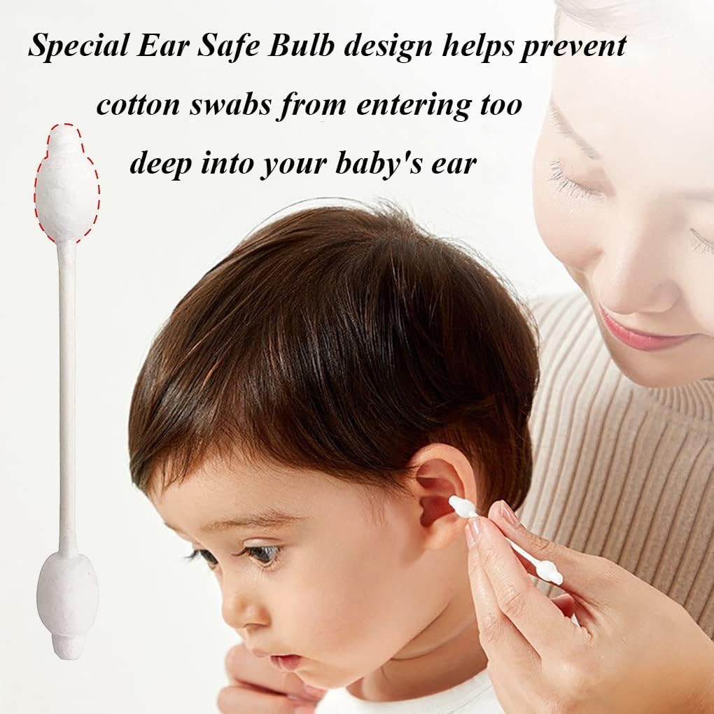 SKY-TOUCH 3 boxes—156 PCS Baby Cotton Swabs for Newborns, Soft & Gentle for Belly Button, Wound Care, Ear & Nose Cleaning – Safe for Infant Care