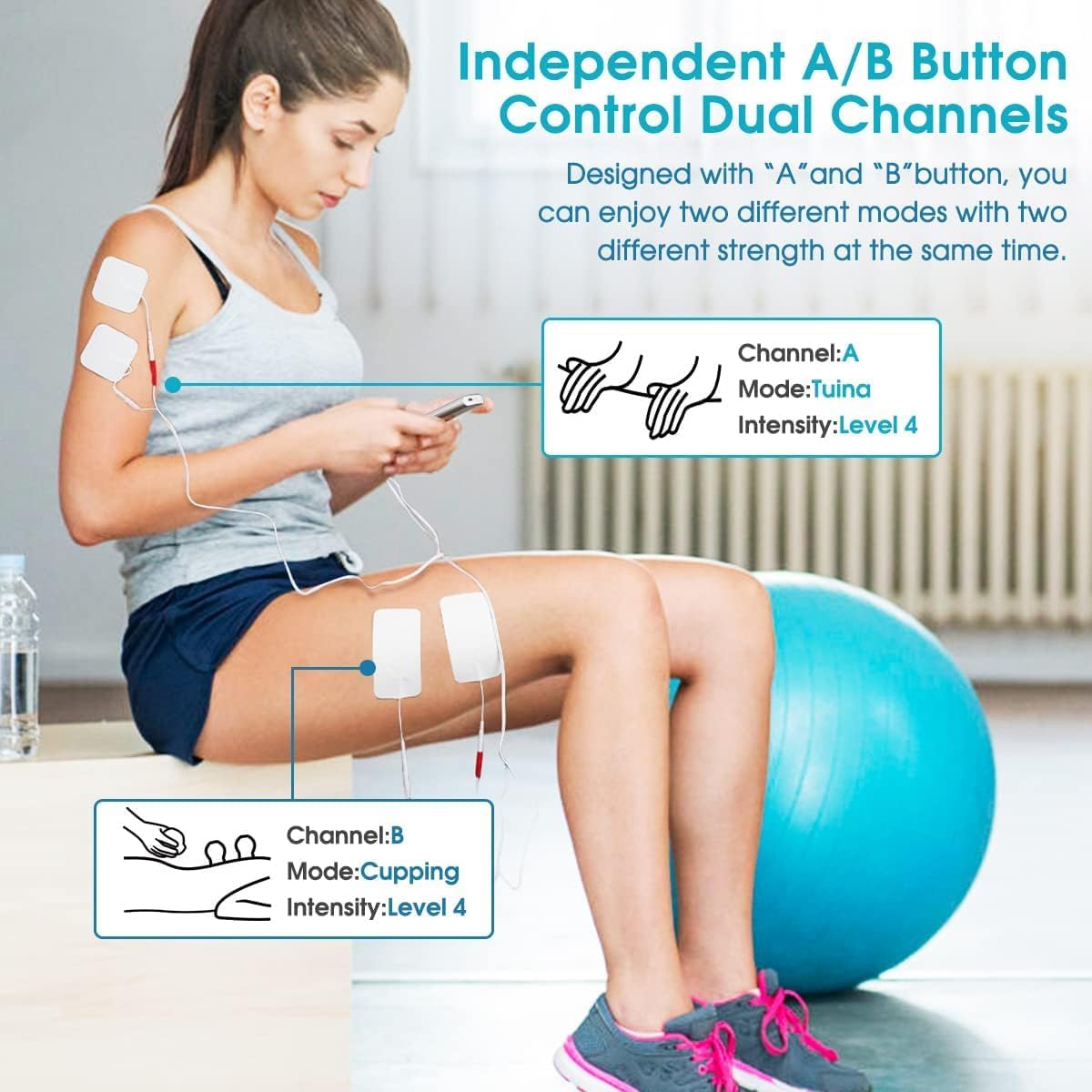 SKY-TOUCH 24 Modes Rechargeable Pulse Therapy Massager – Pain Relief & Muscle Relaxation, Includes Electrodes & Accessories