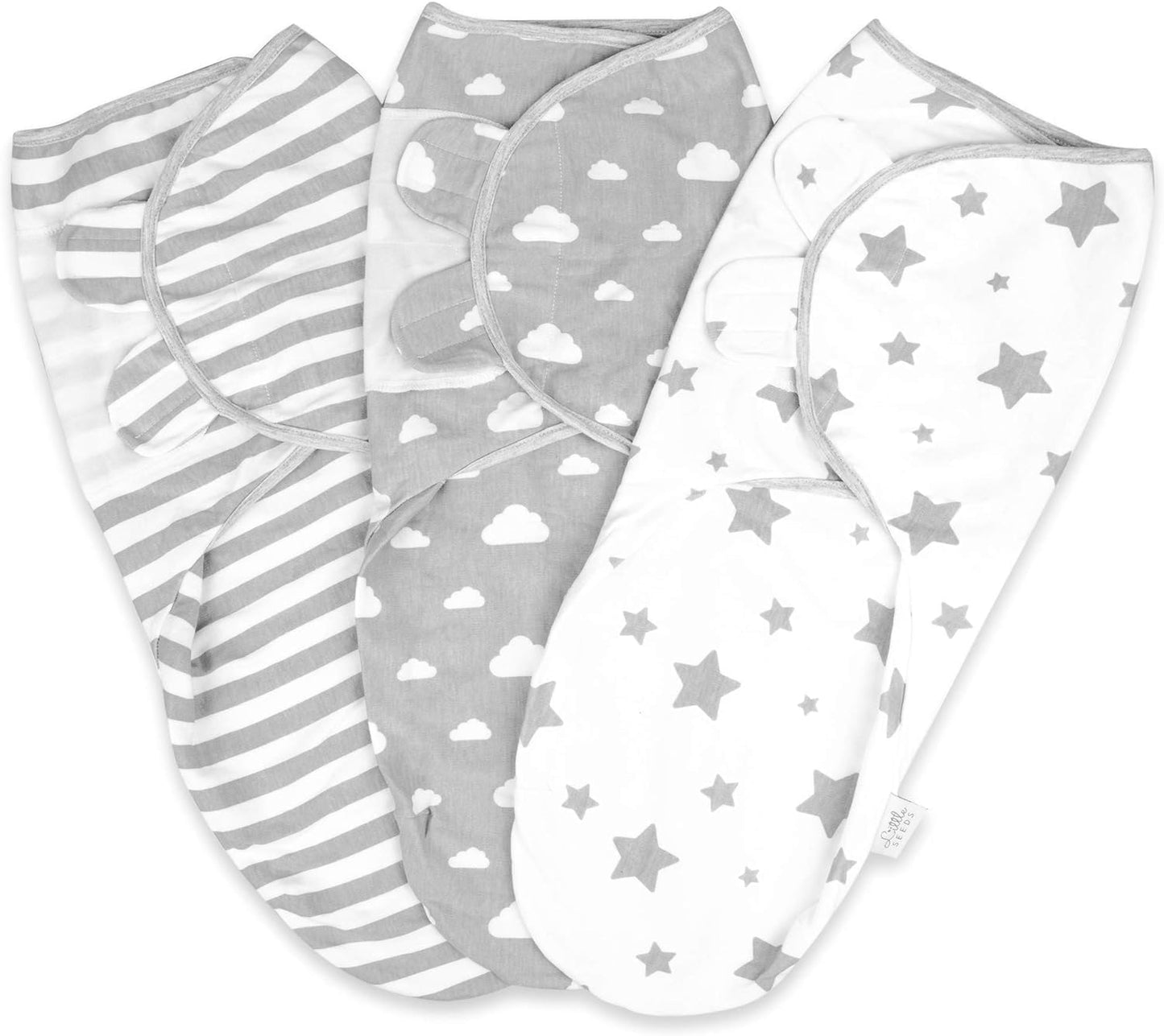 SKY-TOUCH 3 pack Baby Swaddle Blanket for 0-6 Months,Baby Essentials for Newborn Girls Boys,100% Cotton Infant Adjustable Swaddling Sleep Sack, Super Soft Nursery Swaddling Blankets,73 * 50cm