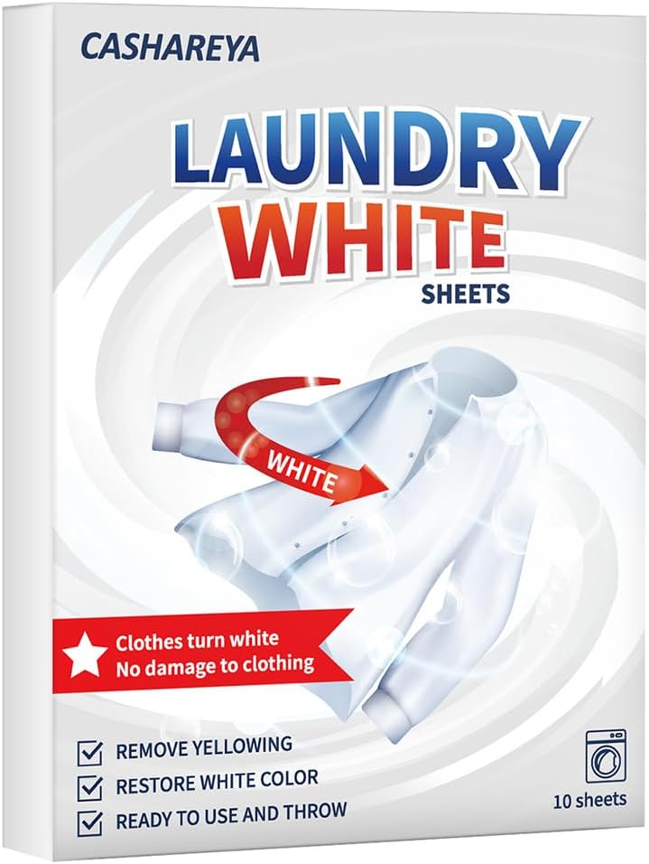 SKY-TOUCH Laundry whitening tablets, color-catching sheets, and stain removers effectively prevent clothes from turning gray or yellow | Home and laundry essentials 10 tablets