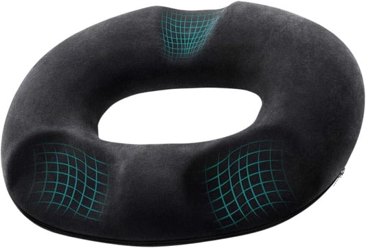 SKY-TOUCH Donut Pillow Memory Foam Seat Cushion Massage, Donut Pillow Pain Relief for Prostate, Pregnancy, Coccyx Pain, Surgery, Sciatica, Car Home Office Seat Cushions