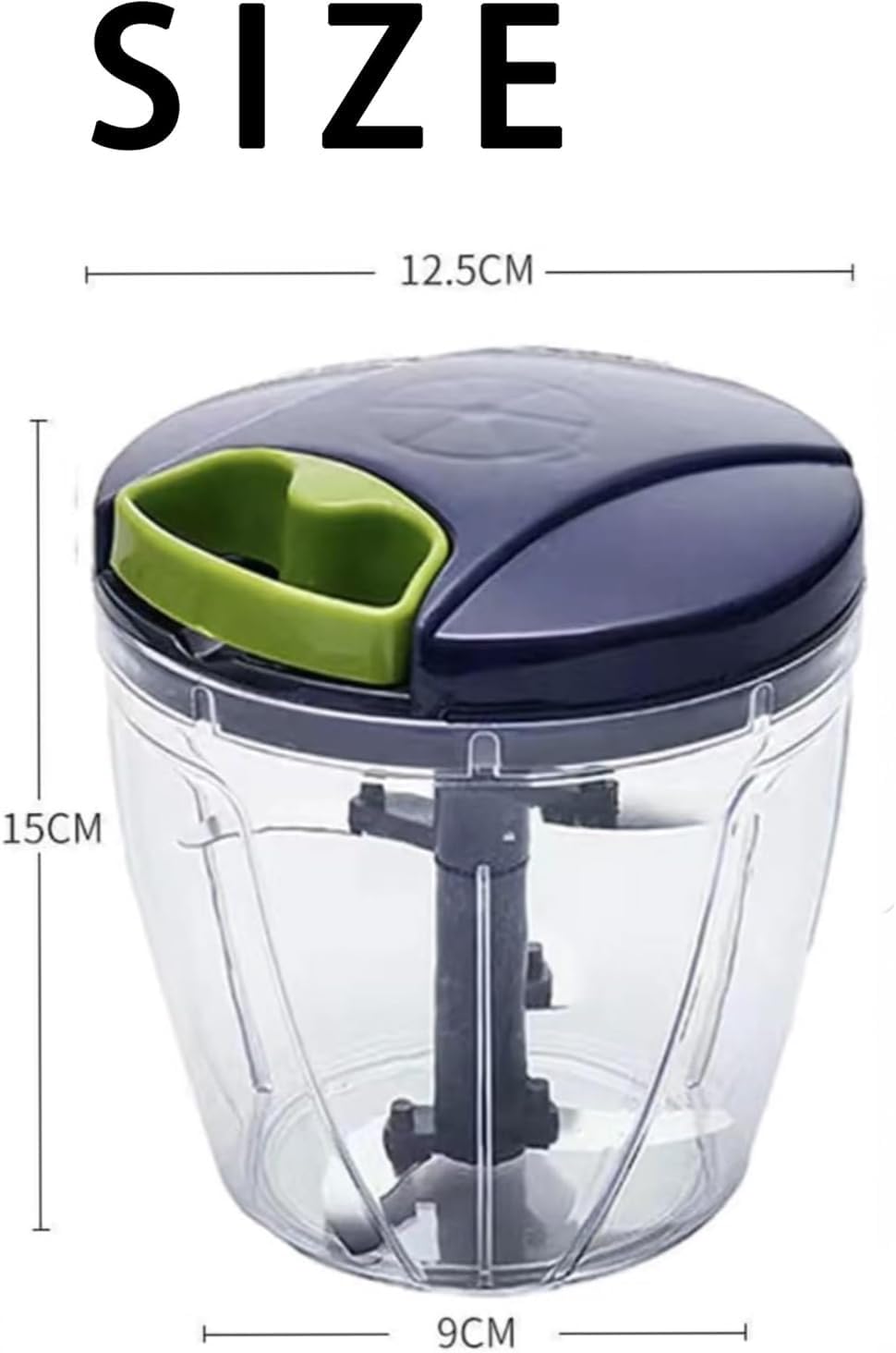 SKY-TOUCH Pull Chopper - Manual Mincer with Large Capacity, Easy-to-Use Hand-Pull Design, Sharp Blades, and Nylon Rope, Water Washable