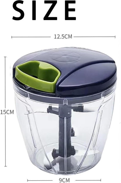 SKY-TOUCH Pull Chopper - Manual Mincer with Large Capacity, Easy-to-Use Hand-Pull Design, Sharp Blades, and Nylon Rope, Water Washable