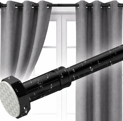 SKY- TOUCH Shower Curtain Rod, Extendable Bar Telescopic Stainless Steel Rod with Non-Slip & Detachable Base, Holds 84kg Expansion range 110-190cm for Bathroom Window Closet Wardrobe - No Drill