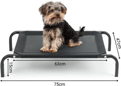 SKY-TOUCH Cooling Elevated Dog Bed with Metal Frame, Breathable Teslin Mesh, Non-Slip Feet Off the Ground Iron Elevated Pet Bed, for medium large dogs Dog Bed,68 * 58cm