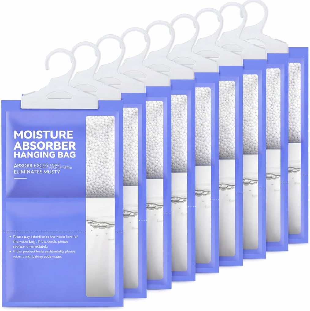 SKY- TOUCH Moisture Absorbers <100g/pack> - 10 Pack Hanging Closet Dehumidifier Bags - Effective Moisture Absorption - Ideal for Closet, Bathroom, Basement & Cars, Fragrance Free Visit the SKY-TOUCH Sto
