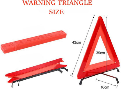 SKY-TOUCH Reflective Warning Triangle, Foldable Safety Warning Triangle for Roadside Breakdowns, Warning Triangle with Storage Box for Car Emergencies Accessories (1 pack)