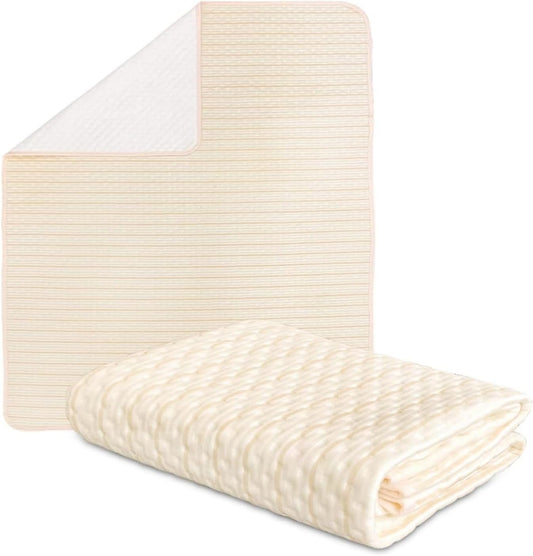 SKY-TOUCH Waterproof Bed Pad Reusable 70x90cm, 4-Layer Soft Baby Pee Pads with 100% Cotton Surface, Washable Mattress Protector Pads for Baby, Women, Elderly, Pets, Bed, Sofa(2pack)