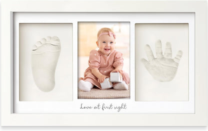 SKY-TOUCH Handprint and Footprint Frame Makers Kit, Newborn Baby Prints Photo Keepsake Frames, Memory Art Picture for Registry, Souvenir of Child's Birth, White