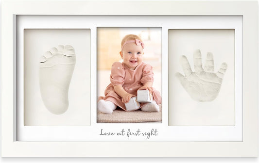 SKY-TOUCH Handprint and Footprint Frame Makers Kit, Newborn Baby Prints Photo Keepsake Frames, Memory Art Picture for Registry, Souvenir of Child's Birth, White