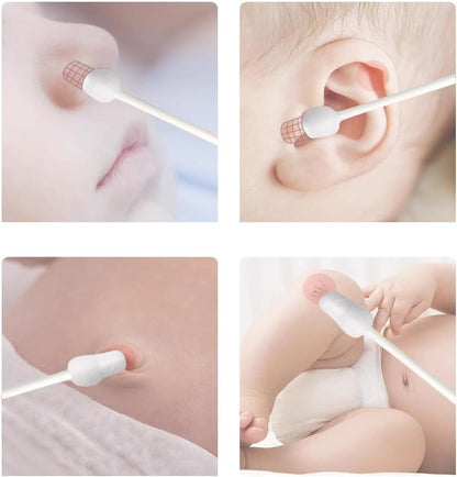 SKY-TOUCH 3 boxes—156 PCS Baby Cotton Swabs for Newborns, Soft & Gentle for Belly Button, Wound Care, Ear & Nose Cleaning – Safe for Infant Care