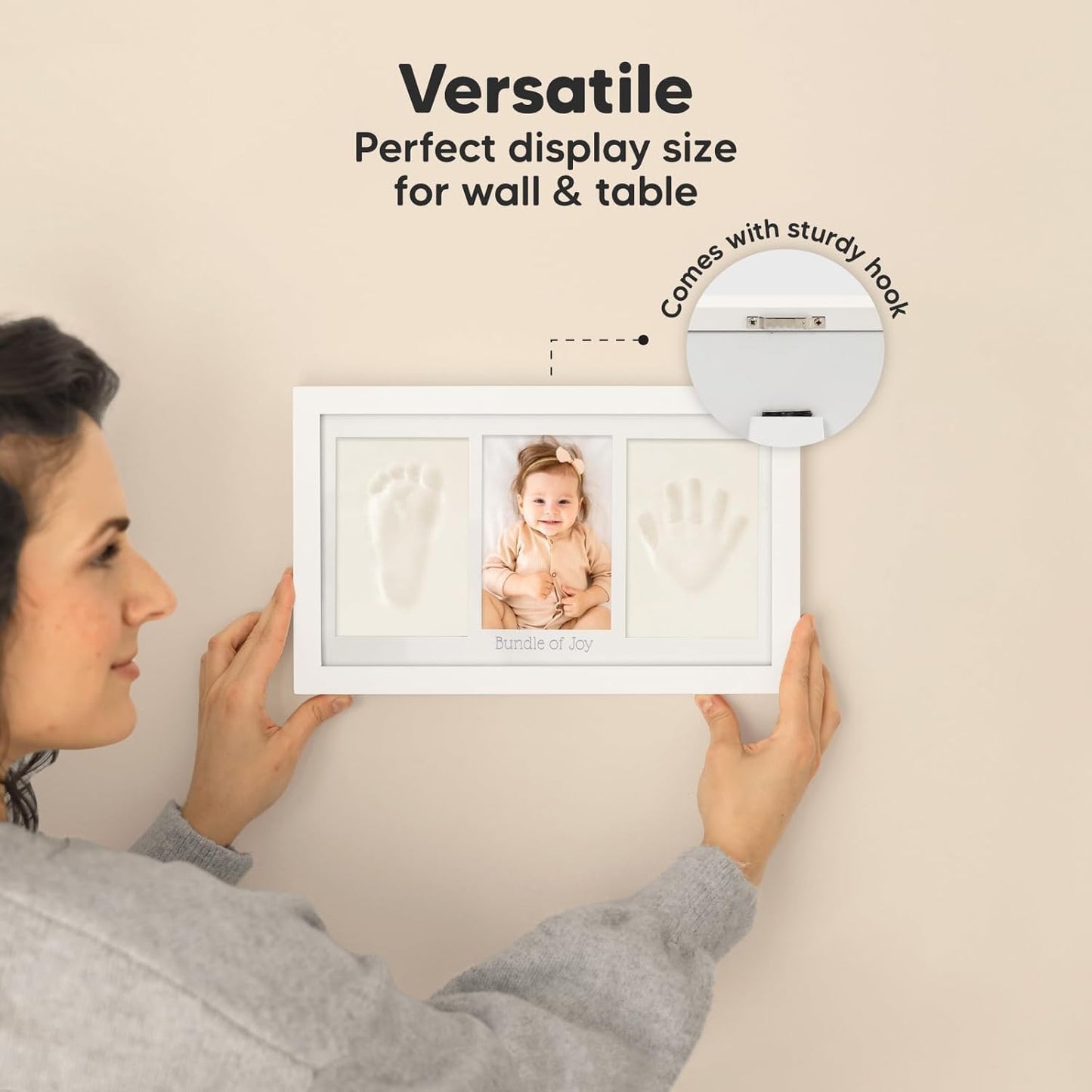 SKY-TOUCH Handprint and Footprint Frame Makers Kit, Newborn Baby Prints Photo Keepsake Frames, Memory Art Picture for Registry, Souvenir of Child's Birth, White