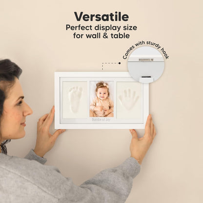 SKY-TOUCH Handprint and Footprint Frame Makers Kit, Newborn Baby Prints Photo Keepsake Frames, Memory Art Picture for Registry, Souvenir of Child's Birth, White