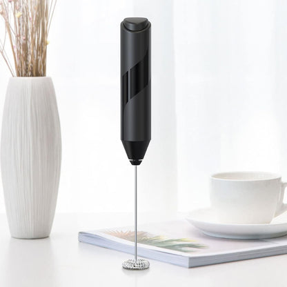 SKY-TOUCH Milk Frother Handheld, Electric Milk Foam Maker Hand Frother Stainless Steel Mini Foam Maker for Coffee Hot Chocolate Black