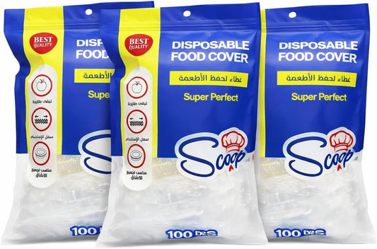 SKY-TOUCH 300PCS Food Covers Plastic Stretch - Large Reusable Fresh Keeping Bags/Plate Cover Food Fresher for Containers, Elastic Storage Meal Prep Dish Plate Plastic Family Outdoor Picnic