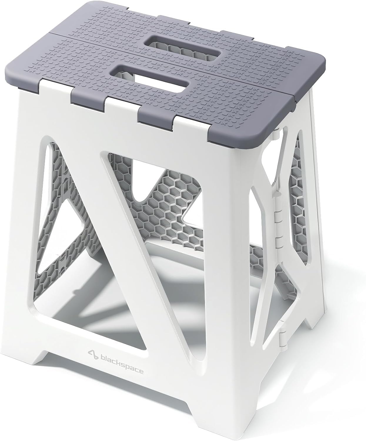 SKY-TOUCH Folding Step Stool, Heavy Duty Step Stool for Adults,Childs Portable & Collapsible Stepping Stools, Anti-Slip Stepstool, Foldable Steps for Camping, DIY, Garage, Bathroom - Grey, 64 * 45cm