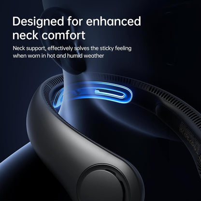 SKY- TOUCH 1 piece Portable Neck Fan,Necksupport Personal Fan Hands Free, 3 Speed Gears Adjustment,1200 mAh Battery Operated Wearable Personal Fan,360°Cooling Personal Fan,22.5 * 18.3 * 6cm,Black