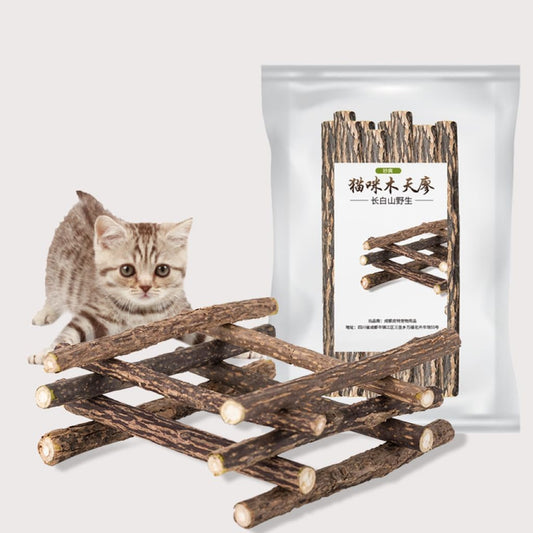 SKY-TOUCH 10pcs Catnip Dental Chew Sticks for Cats – Natural Wood Catnip Teething Chew Toys, Dental Care & Entertainment for Cats