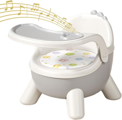 SKY-TOUCH Child Dining Feeding Chair, Child Booster Seat Eating Chair with Sound, Multi Functional Eating Playing, Portable Safe Supplies for Home Travel, Grey, 32x30x35cm - Suitable for 2 Age+