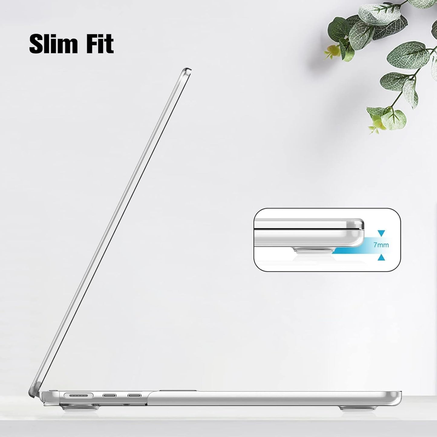 SKY-TOUCH Case Compatible with MacBook Air 13/13.6 inch (2024/2022) M3/M2 Chip, Snap On Hard Shell Cover for MacBook Air 13/13.6" Model A3113 A2681, Crystal Clear