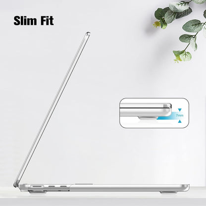 SKY-TOUCH Case Compatible with MacBook Air 13/13.6 inch (2024/2022) M3/M2 Chip, Snap On Hard Shell Cover for MacBook Air 13/13.6" Model A3113 A2681, Crystal Clear