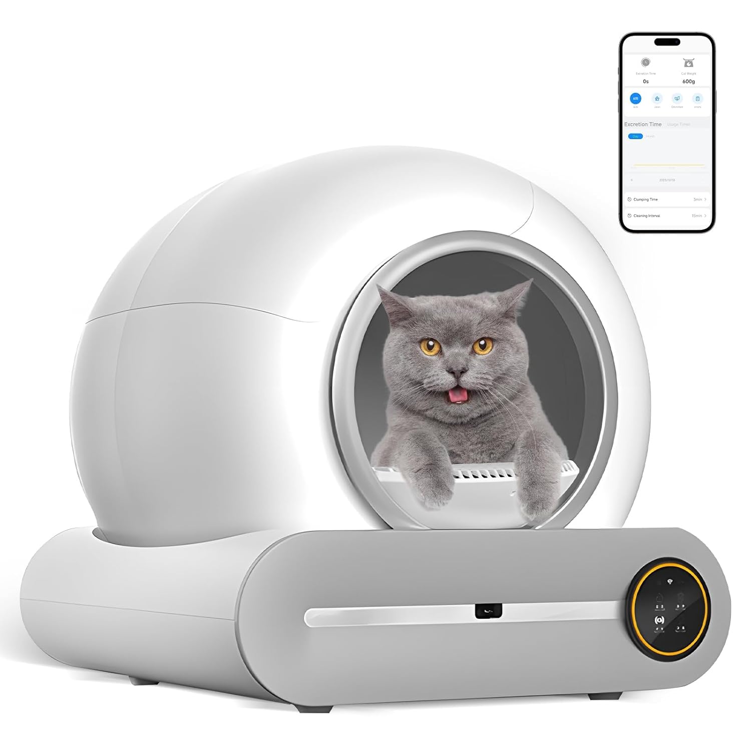 SKY-TOUCH Electric Self Cleaning Cat Litter Box,with Infrared Detector ...