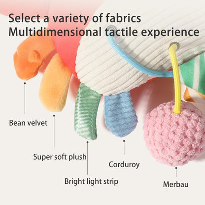 SKY-TOUCH Crab Car Seat Toy for Babies - Multi-Sensory Infant Stroller Toy with Mirror, Bell, Rattles, Crinkle, Teether - Safe, Soft, Fun Activity Toy for 18 months+