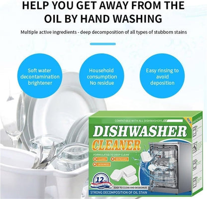 SKY-TOUCH 24pcs Dishwasher Cleaning Tablets – Deep Descaling Formula, Stain Removal & Deodorizing, Fresh Lemon Scent, Monthly Maintenance Cleaner